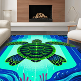 Vibrant Underwater Scene Motif(Blue)