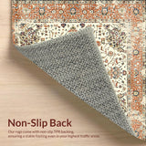 Artisan Inspired Medallion with Harmonious Geometric Floral Designs(Orange)