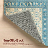 Mid Century Modern Beige and Azure Floral Accents(Beige)