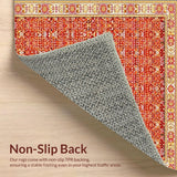 Abstract Faux Wool for Hallway Non Slip(Red)