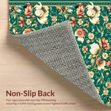 Green Botanical Shag for Kids Playroom(Green)