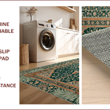 Ultra Soft Area Rug, Non Slip, Stain Resistant, Washable Area Rugs for Living Room, Bedroom, Boho Vintage Soft Non-Slip Living Room(Green) - ODIKA