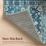 Rustic Distressed Floral Tapestry(Blue)
