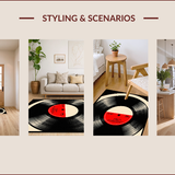 Retro Inspired Circular Music Motif(Black)