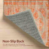 Boho Retro Runner Non Slip Unique Neutral(Orange)