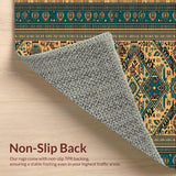 Cabin Decor Brown Teal Area(Beige)
