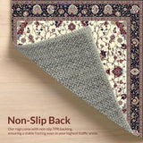 Elegant Beige Oriental Runner Featuring Classic Floral Medallion Motifs(Ivory)