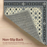 Modern Cross Medallion with Charcoal and Cream Tones(Ivory)