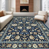 Intricate Floral Elegance Area with Blue and Beige(Blue)