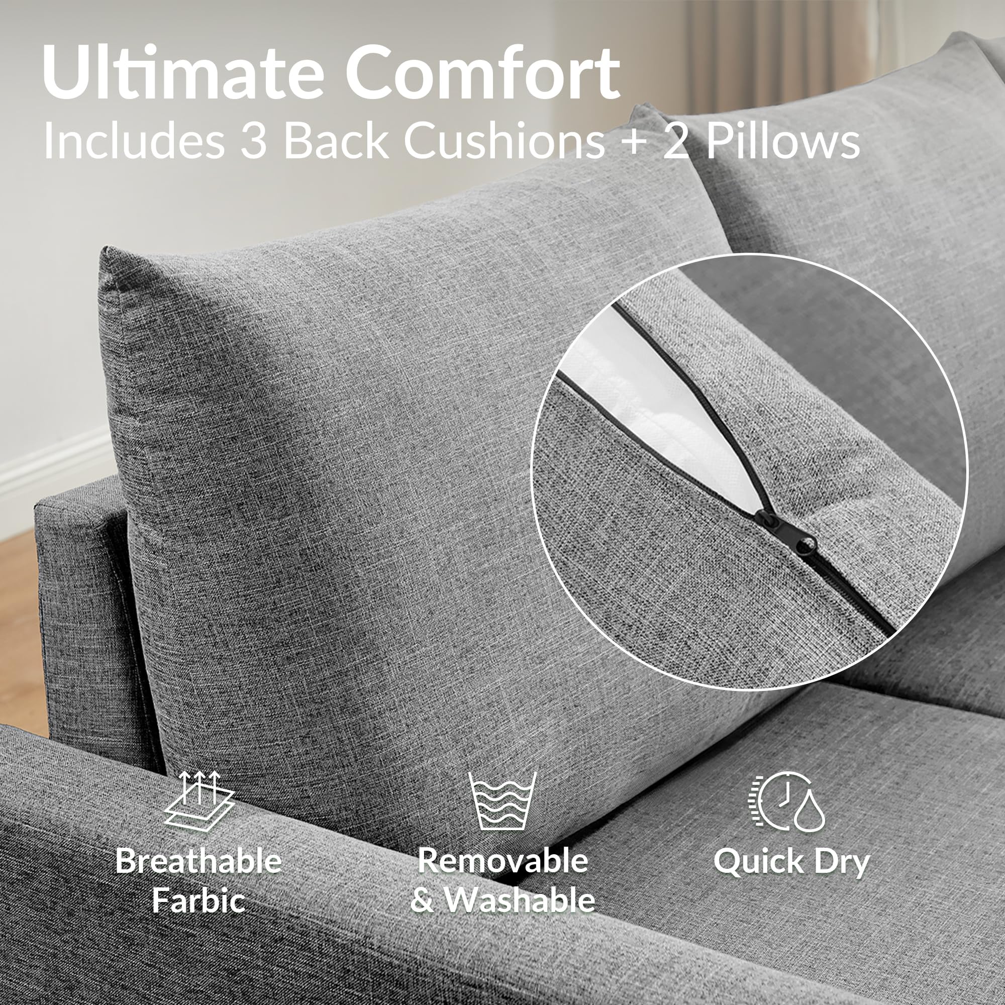 ODIKA Sleeper Sofa Additional Chaise – Chaise for Upgrading Your Existing L - ODIKA