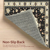 Ornate Black and Beige Featuring Luxurious Medallion Floral(Black)