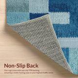 Microfiber Bath Mat with Playful Cat Design(Blue)