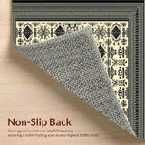 Modern Boho Area with Symmetrical Tribal Inspired Patterning(Beige)
