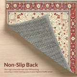 Abstract Medallion Area Non Skid Pet Friendly Easy Care(Beige)