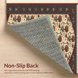 Mushroom Themed Low Profile Boho Doormat(White)