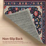 Rustic Dark Blue Flower Motif(Blue)