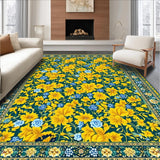Summer Floral Bath with Yellow and Blue Leaves(Green)