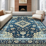 Retro Blue Floral Motif(Blue)