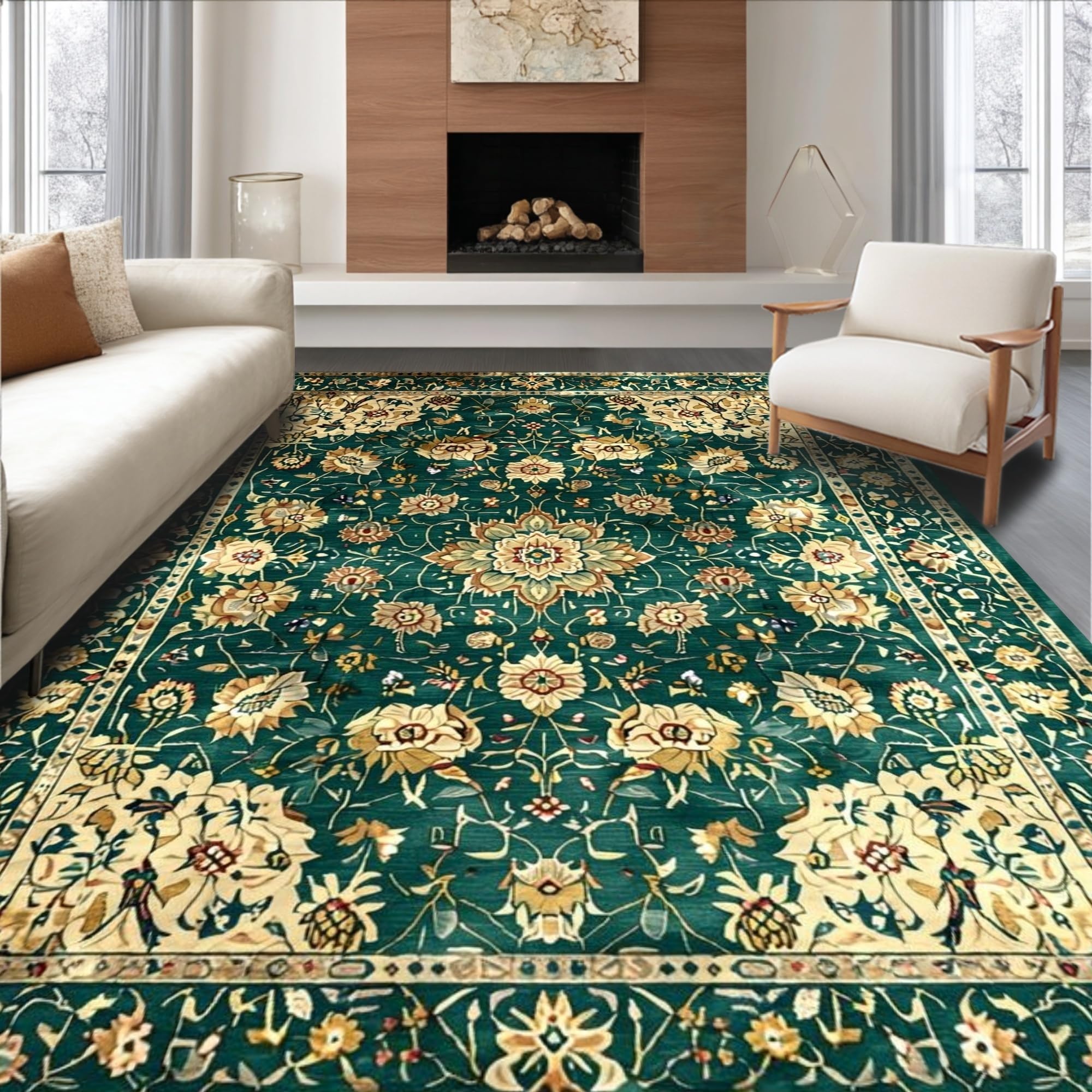 玄関マット 46/116 &quot;mavi&quot; VINTAG  RUG Vintage Medallion Area Rug | Luxe Weavers | Oriental Rug