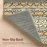 Abstract Snakeskin Area Beige Brown Viscose Print(Beige)