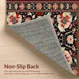Vivid Flower Motif with Gold Accents(Black)