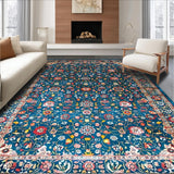 Sophisticated Black Floral Elegance(Blue)