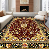 Classic Vintage Floral Area Featuring Burgundy and Mustard Accents(Red)