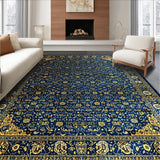 Elegant Navy Blue Geometric Motif(Blue)