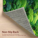 Aesthetic Shower Mat with Botanical Design(Green)