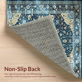Chic Retro Blue Patterned Motif(Blue)