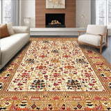 Rustic Charm Large Area with Earthy Floral and Geometric Fusion(Ivory)