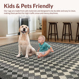 Artisan Handcrafted Black and White Tiled(Beige)