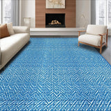 Contemporary Swedish Blue Patterned Accent(Blue)