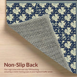 Mid Century Blue Beige Area for Home Decor(Blue)