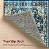 Retro Blue Floral Motif(Blue)