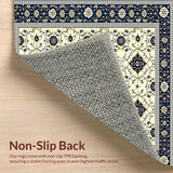 Waterproof Trellis Design Navy and Beige Patio(Ivory)