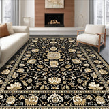 Chic Rustic Black Botanical Print(Black)
