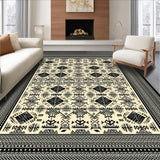 Modern Boho Area with Symmetrical Tribal Inspired Patterning(Beige)