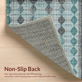 Modern Geometric Diamond & Stripe Fusion for a Stylish Hallway(Blue)