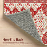 Warm Taupe and Red Floral Fusion(Red)