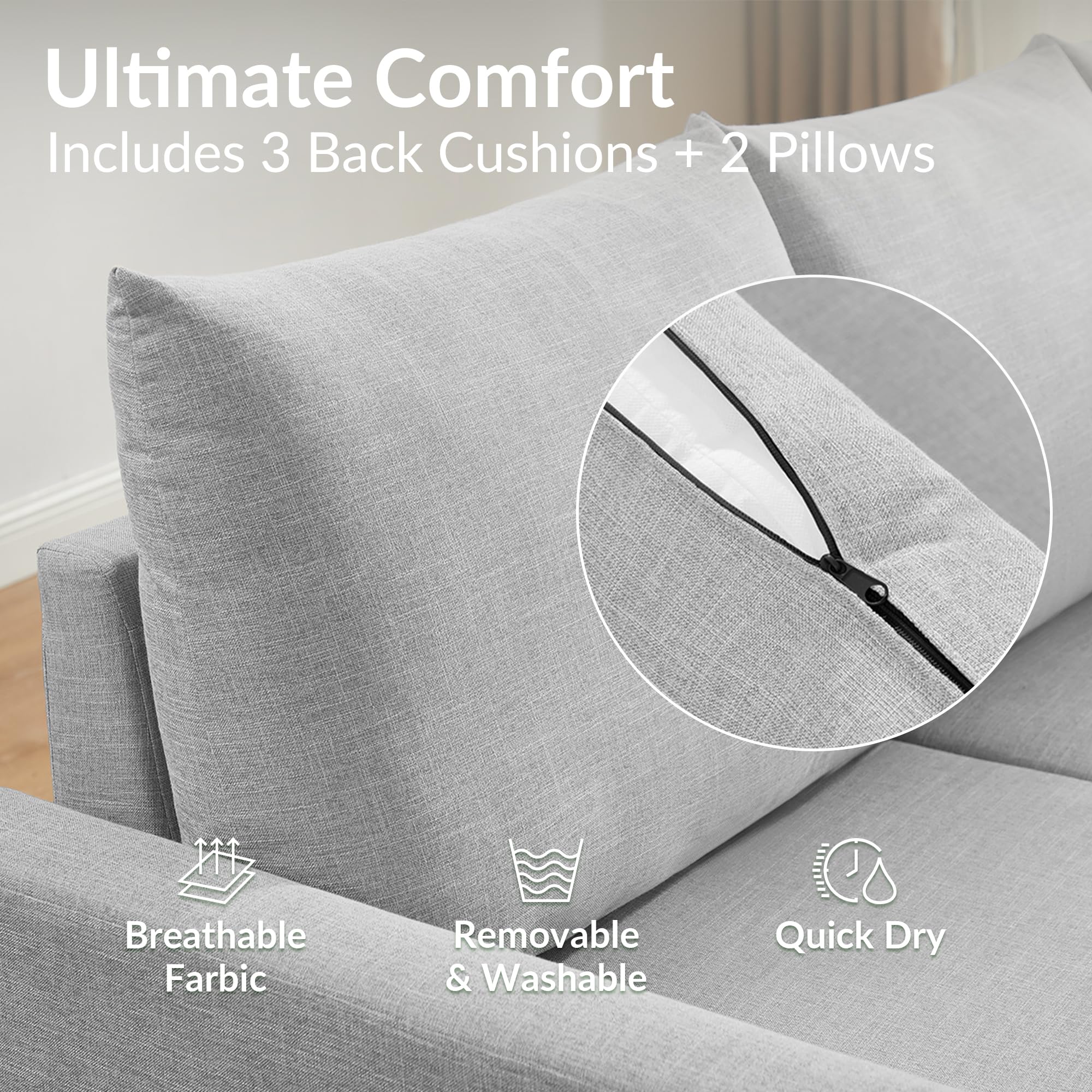 ODIKA Sleeper Sofa Additional Chaise – Chaise for Upgrading Your Existing L - ODIKA