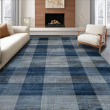 Artful Symmetrical Plaid Arrangement(Blue)