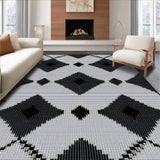Minimalist Black and White Trellis(Black)