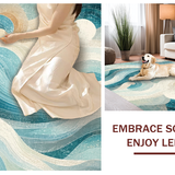 Abstract Ocean Swirl with Nautical Shell Accents(Blue)