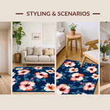 Chic Hibiscus Patterned Design(Blue)