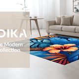 Vibrant Multicolored Floral Motif(Blue)