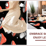 Elegant Black Memory Foam Office Floor Mat(Red)