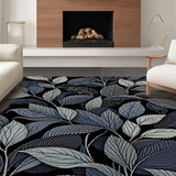 Trendy Black and White Floral(Blue)