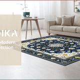 Rustic Gold and Blue Patterned Motif(Blue)
