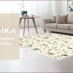 Ultra Soft Area Rug, Non Slip, Stain Resistant, Washable Area Rugs for Living Room, Bedroom, Insect Print Low Pile(Ivory) - ODIKA